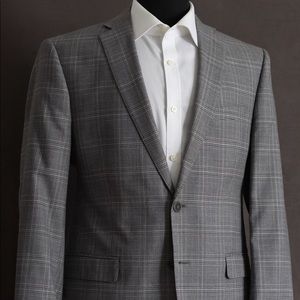 Gray Calvin Klein Plaid Sport Coat